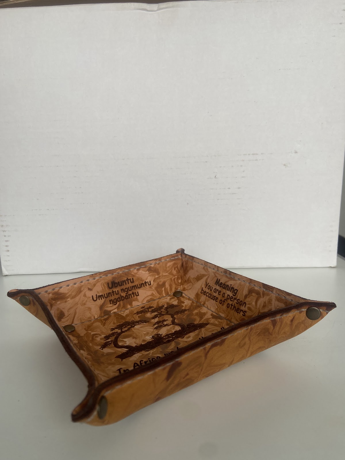 Ubuntu Tree of Life Handcrafted Leather Valet Tray — photo 1