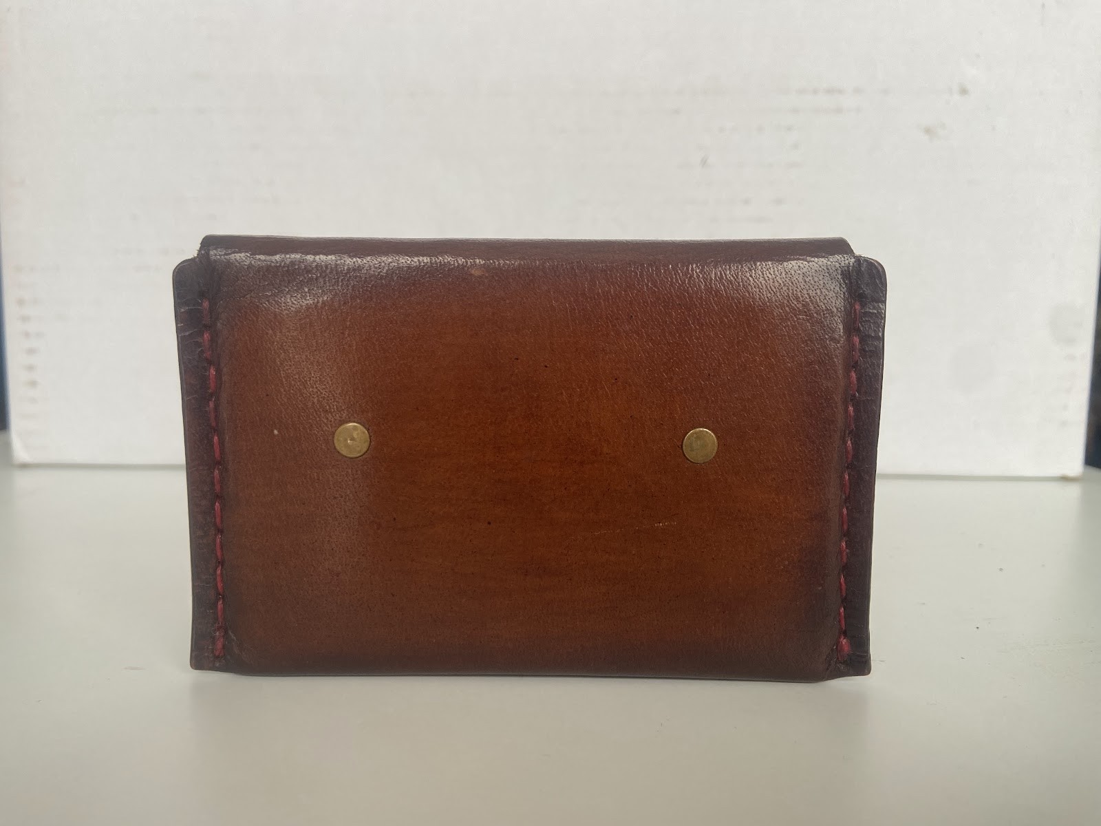 Dark Brown Double-Snap Handmade Leather Pouch — photo 1