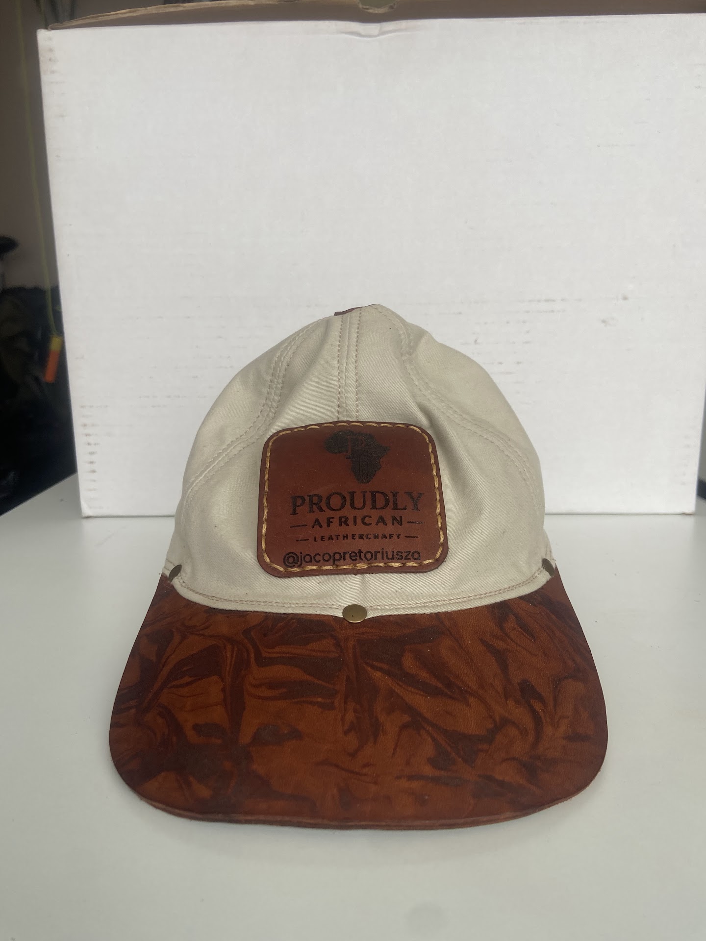 Proudly African Cap with Tooled Leather Peak — photo 1